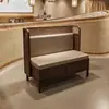 Sillas de comedor tejidas de ratán minimalistas hechas a medida, juegos de mesas y sillas para restaurantes de té y restaurantes occidentales, asientos de cabina comerciales para cafeterías y sofás