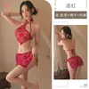 Kamai Xue Sexy Vintage con Cordones Doudou Chino Sin Espalda Transparente Falda Corta Tentación Cheongsam 2031