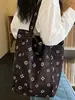 Bolso de Lona Nuevo Estampado de Leopardo para Mujer Bolso Tote de Moda Tendencia Estilo Universitario Bolso de Tela Casual Gran Capacidad Bolso Tote de un Solo Hombro