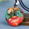 Fabricante Imitação Jade Colorido de Xinjiang Material da Mongólia Exterior Pingente de Jade Ágata Colorida Marca Pixiu Dragão Atacado