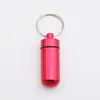 Chaveiro de Liga de Alumínio para Frasco de Remédio Externo Frasco Suspenso Mini Frasco de Remédio à Prova d'Água Frasco de Cartucho Selado para Pílulas/Comprimidos de Primeiros Socorros