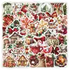 50 Adesivos de Grafite de Natal para uma Decoração Natalina Divertida, Adequados para Decorar Guarda-roupas, Árvores de Natal e Caixas de Presente, Adesivos de Vedação à Prova d'Água