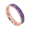 Anillo de acero inoxidable con incrustaciones de circonita multicolor, electrochapado al vacío en titanio, anillo de sillar incrustado, directo de fábrica, en stock