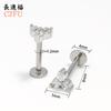 Aretes de Acero de Titanio Plateado Transfronterizo para Perforación de Oreja, Aretes de Acero Inoxidable con Incrustaciones de Zirconio, Aretes para Cartílago de la Oreja, Aretes para Labio Hélix Interno, Aretes para Perforación