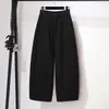 Garantia de Qualidade Seda Pura Temperamento Mulher de Meia-idade Novo Estilo Chinês Primavera Outono Trabalho Pesado Padrão Escuro Solto Versátil Calça de Perna Larga Calça Casual
