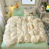 Juego de cuatro piezas de algodón lavado Estilo de dibujos animados Sábanas estampadas Juego de tres piezas Dormitorio de estudiantes Agradable para la piel Verano Sábanas ajustables Ropa de cama