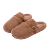 2026 Nuevas Pantuflas Peludas para Pareja Invierno Más Terciopelo Cálidas Pantuflas de Interior Hogar de Gama Alta Simples de Algodón