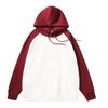 Suéter com Capuz Raglan Colorido da Moda Outono Inverno Composto de Algodão Splicing Solto Pesado Hoodie Masculino e Feminino