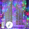 Luzes de Corda de Fio de Cobre LED para Cortina Transfronteiriças com Ganchos 3*3 Metros USB Controle Remoto Luzes de Cortina Decoração de Feriado de Natal Luzes de Fada