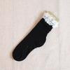 Calcetines de encaje para mujer Stacks Color liso de longitud media Calcetines de moda para primavera y otoño Estilo japonés y coreano Rayas verticales
