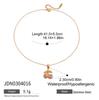 Elegante Collar de Acero Inoxidable de Estilo Europeo y Americano con un Toque de Lujo Ligero y de Alta Gama, Diseño de Acero de Titanio con Baño de Oro de 18K, Accesorio con Colgante de Cereza de Zircón Rosa