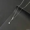 Colar Exquisito de Prata S925 com Pentagramas de Zircônia em Toda a Peça Corrente de Clavícula Fashion Casual Colar Feminino Joia