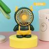 Ventilador Portátil Pequeno de Mão Desenho Animado para Exterior Mini Ventilador de Mesa Recarregável para Estudante Quarto de Dormitório Mesa de Escritório