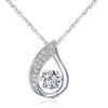 Colar de Prata S925 Huasheng Jewelry, Pingente Dinâmico Coração Pulsante Micro-Incustado, Venda Direta do Fabricante, Atacado