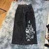 Tendencia de Celebridad de Internet Harajuku Hip-Hop Cráneo Retro Streetwear Jeans Jnco Y2K Jeans para Hombre Venta al por Mayor