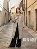 Ropa de mujer de moda transfronteriza para Amazon 2026 abrigo largo elegante de solapa a cuadros simple raglán holgado para mujer