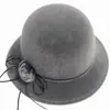 Chapéu feminino de meia-idade e velho estilo bacia chapéu feminino outono e inverno à prova de vento lã arco retro Coringa chapéu pescador atacado