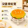 Taburete de almacenamiento de hamburguesa para uso doméstico, taburete para cambiarse los zapatos, taburete bajo, taburete de almacenamiento de peluche y bocadillos, taburete de almacenamiento de hamburguesa plegable