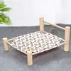 Ninho de gato quatro estações universal removível e lavável cama de gato pet madeira maciça cama de acampamento de gato rede de animais de estimação cama de estimação fora da zona bola de brinquedo