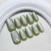 Uñas postizas hechas a mano prefabricadas ojo de gato menta fresca para usar uñas postizas desmontables parche de uñas postizas pieza de uña corta para usar al por mayor