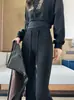 Pantalones casuales acampanados de talle alto con cordón para mujer, pantalones de campana adelgazantes y que favorecen la figura, pantalones largos nuevos, modernos y versátiles