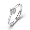 Elegante Anillo Abierto Oro Rosa para Mujer Estilo Coreano Moda Pequeño Disco Micro-Engastado Diamante Anillo Personalizado Joyería de Mano