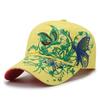 Gorra de béisbol con visera curva y mariposa decorativa para mujer, gorro de viaje con visera monocromática bordada, estilo primavera y otoño