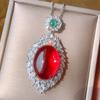 2024 nova joia crua cobre banhado a ouro semente de gelo fio fluorescente liso incrustado pingente feminino pedra principal 18*25