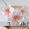 Flor Artificial 3 Cabeças Tulipa Aberta Aba Francesa Tulipa de 3 Cabeças Casamento Decoração de Arranjo de Flores para Casa Fotografia