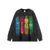 Camiseta de manga curta masculina e feminina estilo americano, estampa de desenho animado de rua, pesada, lavável, solta, da moda, com meia manga, top transfronteiriço