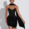 Comercio Exterior Transfronterizo Vestido de Noche Pequeño Sin Tirantes Estilo Corto Vestido Formal Trabajo Pesado Nuevo Verano Lentejuelas Vestido de Estilo Europeo de Gama Alta