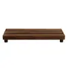 Estante para Flores de Madera Carbonizada de Múltiples Niveles para Interior Sala de Estar Exterior Patio al Aire Libre Banco Largo Anticorrosión Minimalista Balcón