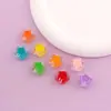 16mm Dupla Face Gotejamento de Óleo Pequena Flor de Ameixa Contas Acrílicas DIY Acessórios de Cabelo para Crianças, Elásticos de Cabelo, Correntes para Celular, Colares, Acessórios para Miçangas
