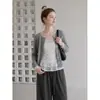 Cárdigan corto de lunares con botones estilo coreano para mujer, nuevo top chaqueta de manga larga dulce holgado adelgazante para otoño e invierno