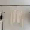 Novo Cardigã de Tricô Vazado para Primavera e Outono para Mulheres, Lã, Suéter Casaco de Estilo Gentil e Casual, Roupa de Exterior para Primavera e Outono Atacado