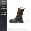 Versión de Piel de Vaca~Botines de Media Caña con Suela Gruesa para Mujer, Estilo Británico Retro Otoño 2026 Botas Martin Convertibles