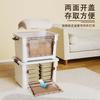 Caja de almacenamiento de plástico transparente para el hogar, extra grande, para guardar ropa, juguetes y aperitivos, con apertura frontal para dormitorio.