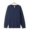 260g Puño Roscado Algodón Puro Manga Larga Mujer Suelto Primavera y Otoño Cuello Redondo Camiseta Exterior para Hombre Estampado Geométrico Casual