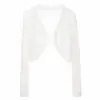 Cárdigan de punto de verano Tencel para mujer, Top corto, Chaqueta sin mangas combinada con un vestido de tirantes, Ropa exterior negra, Camisa de manga larga para protección solar, Chal