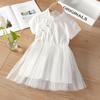 Vestido Infantil Verão Fantasia Saia de Botão 2025 Novo Estilo Chinês Manga Curta Super Fada Malha Vestido Princesa Verão