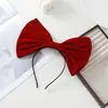 Diadema Roja de Terciopelo Navideña Diadema de Lazo Princesa Fugitiva de Año Nuevo Accesorios para el Cabello Cos Festivos Tocados Venta al por Mayor