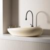 Lavabo de mesa creativo con forma de huevo para el hogar, lavabo de estilo crema para balcón, lavabo de arte de cerámica para apartamento pequeño, lavabo individual