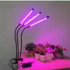 Luz de Planta X-Clip Amazon Transfronteiriça Luz de Crescimento de Planta de Quatro Cabeças Temporizador Ajustável USB Luz de Crescimento de Espectro Total