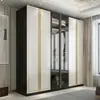 Yaxinge Estilo Lujo Ligero Armario a Medida con Panel E0 y Puertas de Gabinete, Personalización para Toda la Casa, Armario Combinado con Marco de Metal