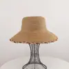 Chapéu de palha liso para chapéu de palha artesanal DIY de aba larga, base de chapéu de sol semiacabada, pode ser decorado livremente com bordas onduladas