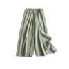 Estilo Japonés Simple Literario y Relajado Lino Suministrado por el Cliente Fresco y Transpirable Color Puro Casual Culottes Anchos de Nueve Puntos para Mujer