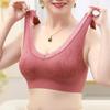 Ropa interior de madre para mujer, sujetador inalámbrico de algodón puro estilo chaleco, verano fino sin costuras deportivo para mediana edad y ancianas