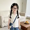 Polo Colorido de Estrellas para Niña con Diseño Lindo Versátil, Estilo Moderno, Camiseta con Adorno de Encaje para Niños Pequeños, Envío Transfronterizo
