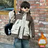 Chaqueta Gruesa con Felpa para Niños Otoño Invierno 2026 Nuevo Estilo Parka de Trabajo a la Moda Ropa de Algodón de Invierno para Bebé Tendencia