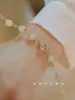 Pulsera de Trébol de Cuatro Hojas de Jade Hetian Cao*, Diseño de Nicho Estilo Ins, Mejora la tez, Nuevo Modelo 2026
